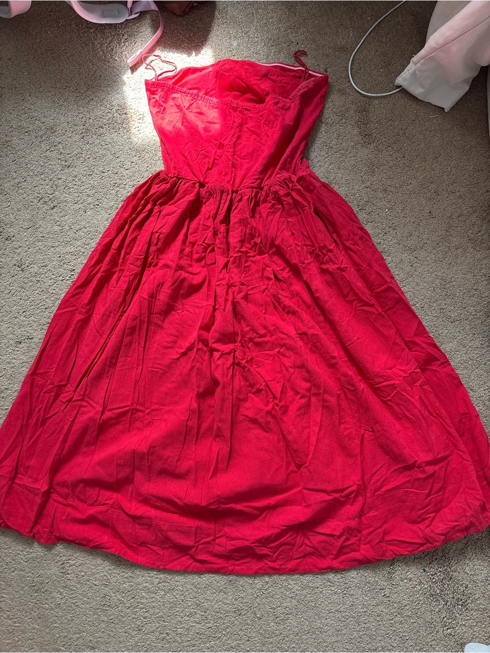 Free People Red Strapless Maxi Dress